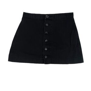 Brandy Melville Black Button Front Denim Jean Mini Skirt Size 27 Women’s